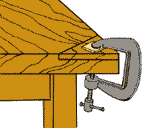 Реставрация столярной мебели: Восстановление отломанного угла с помощью деревянной колодки. Зажимание угла