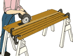 Реставрация столярной мебели: Как сделать пропилы при сильном короблении. Пропилы с нижней стороны
