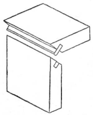 Рис. 4. Вязка коробки на ус на вставную рейку